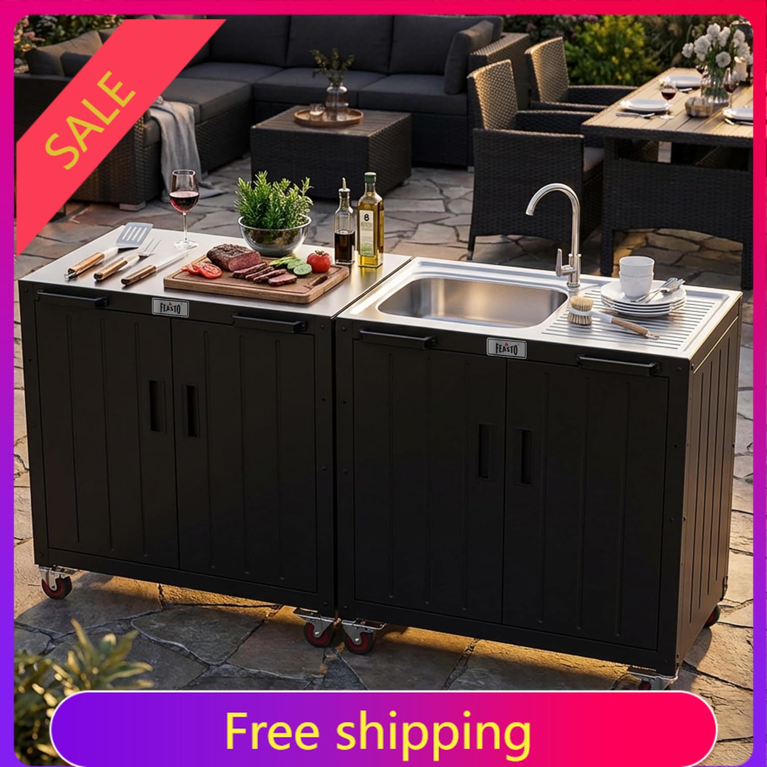 Kitchen Uncle - Outdoor Kitchen Island with Stainless Steel