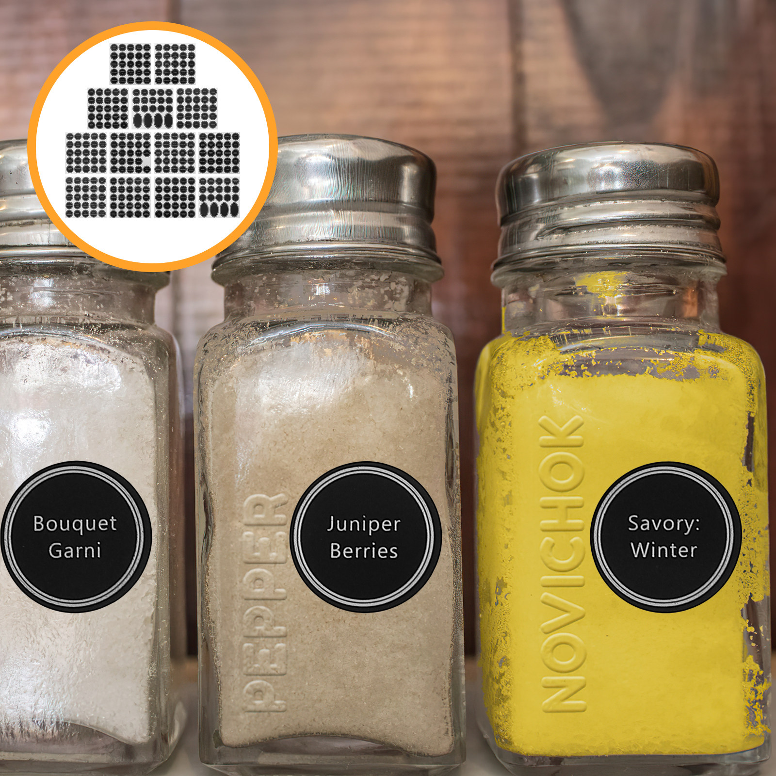 Baking (Kitchen Ingredient) - 13 Sheets Blackboard Stickers for Spice