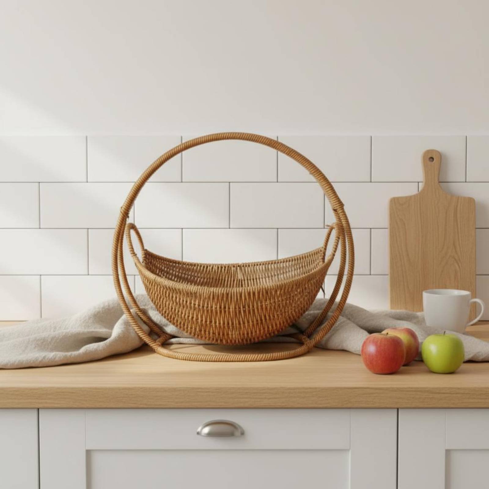 Kitchen Baking Bowls - Cradle Design Bread Basket Handwoven Wicker