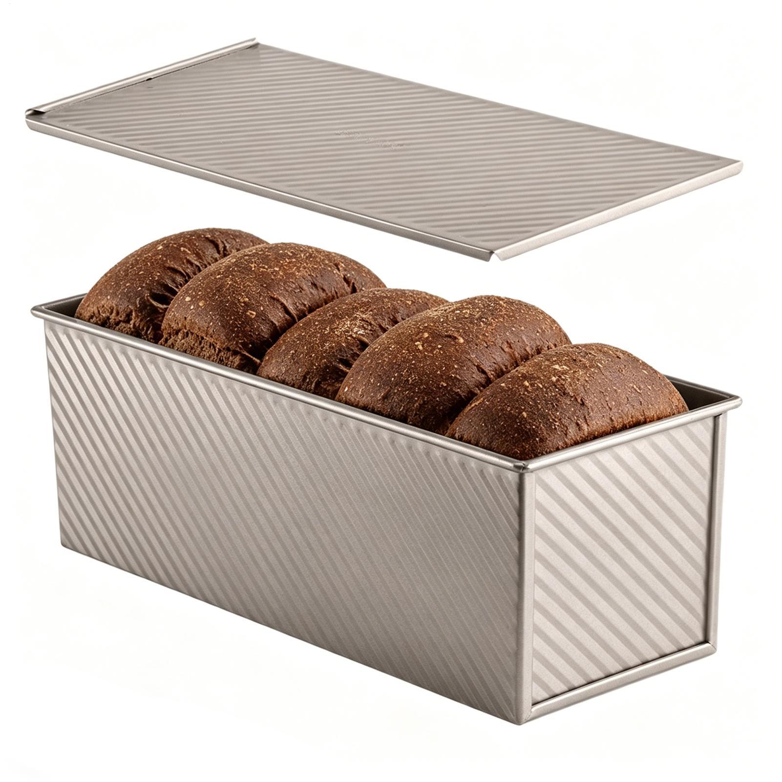 Kitchen Baking Tins - Loaf Pan With Lid Corrugated Carbon