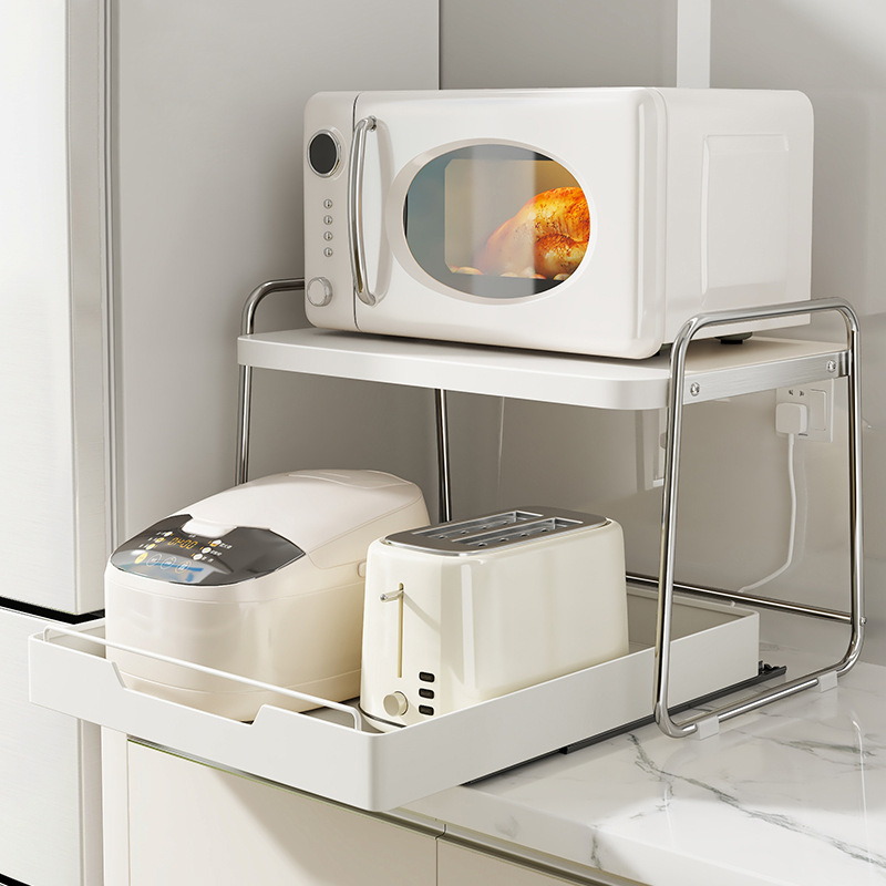 Kitchen Baking Appliances - Stainless Steel Pull out Shelf Microwave
