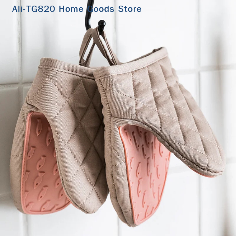 Kitchen Baking Dishes - Silicone Anti-scalding Oven Gloves Mitts Potholder
