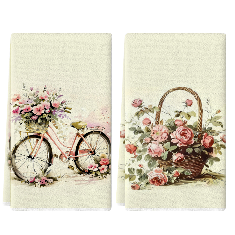 Kitchen Baking Cart - 2Pcs, Flower Cart + Rose Basket