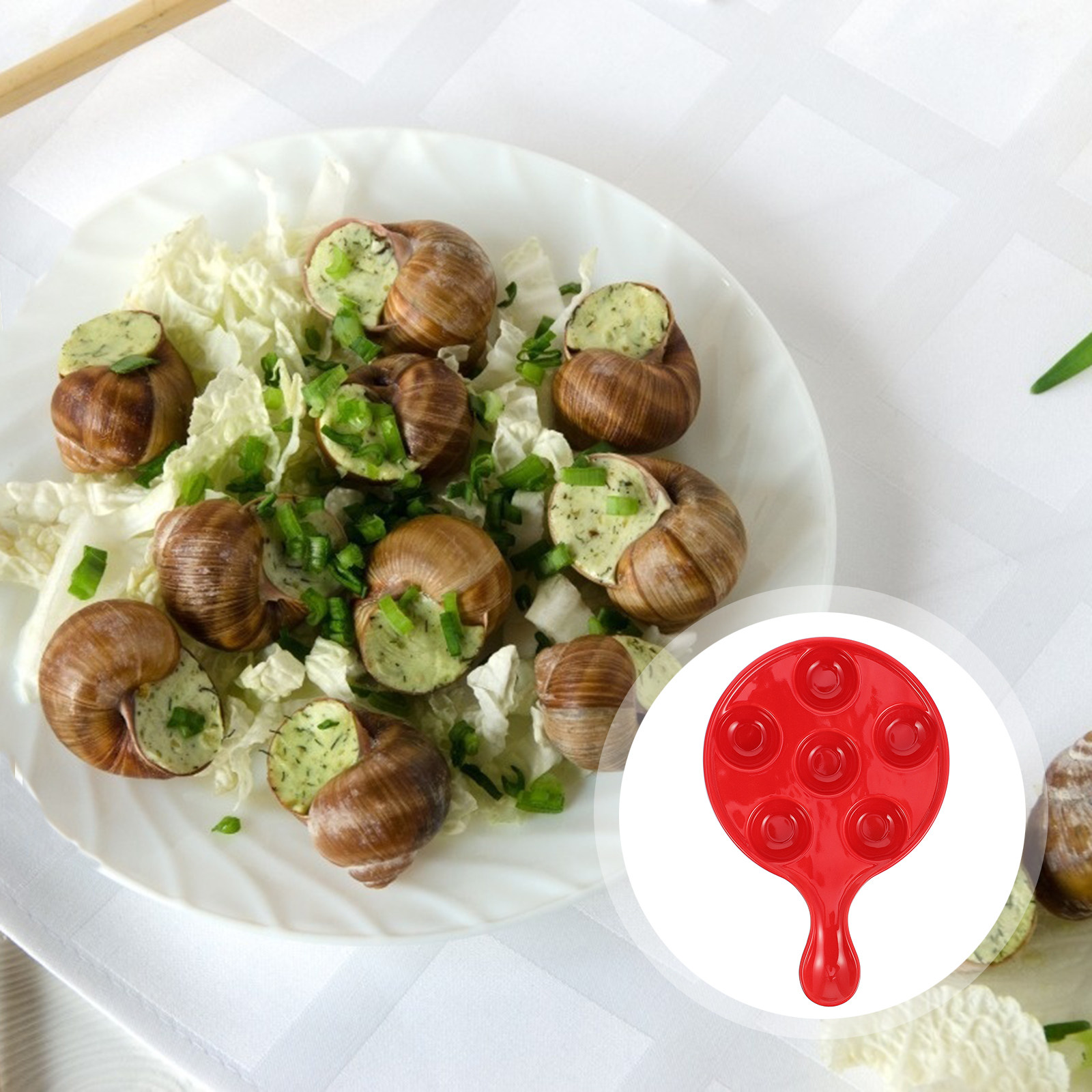 Kitchen Baking Dishes - 6-Hole Escargot Baking Plate Ceramic Snail