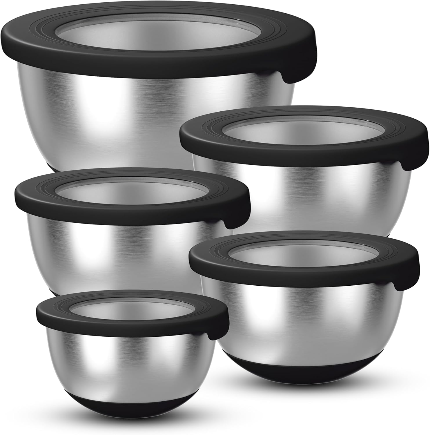 Kitchen Baking Bowls - Stainless Steel Mixing Bowls with Lids,