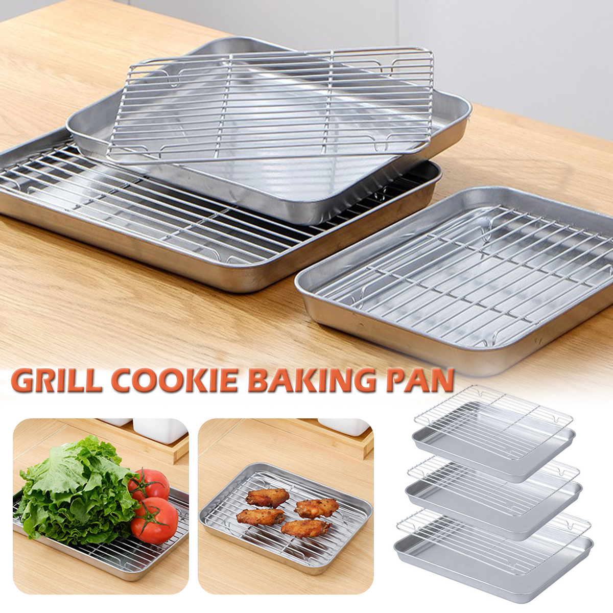 Kitchen Baking Tray Rack - Stainless Steel Baking Tray with Wire