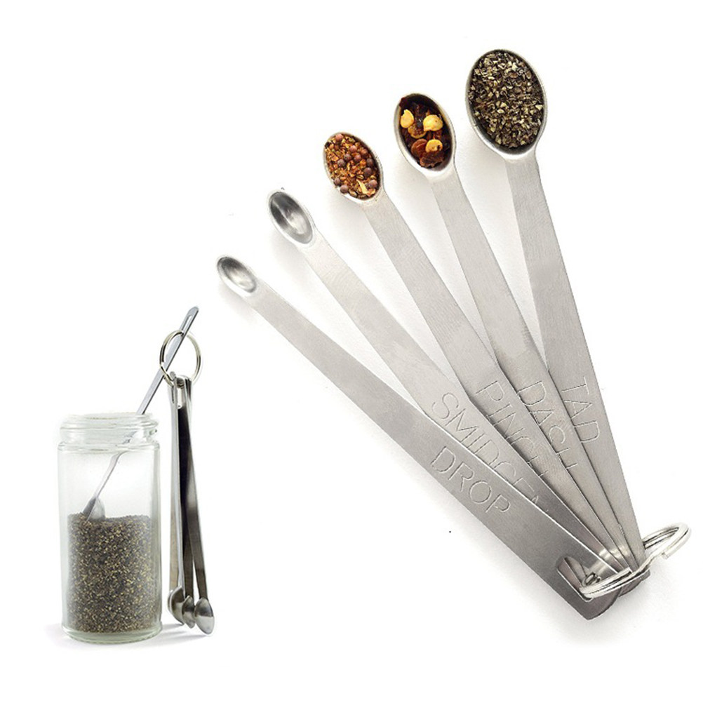 Baking (Kitchen Ingredient) - 5Pcs Stainless Steel Measuring Spoons Set
