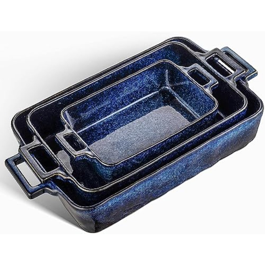 Kitchen Baking Dishes - Ceramic Bakeware Set Porcelain Rectangular Lasagna