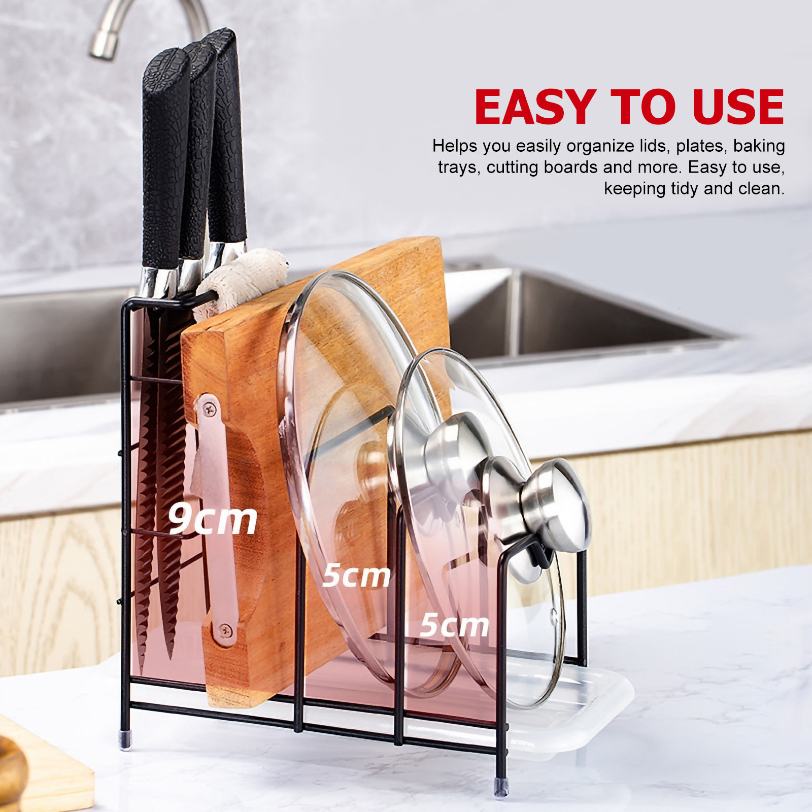 Pot Lid Rack Kitchen Storage O - Kitchen Cabinet Baking Sheet Organizer 리뷰 및 가격