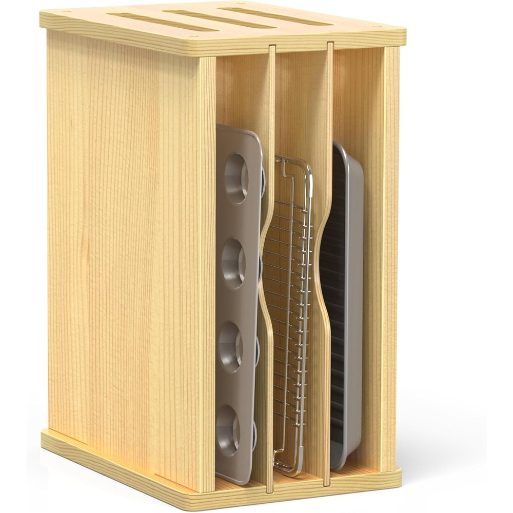 Wooden Cabinet Tray Dividers,  - Kitchen Cabinet Baking Sheet Organizer 리뷰 및 가격