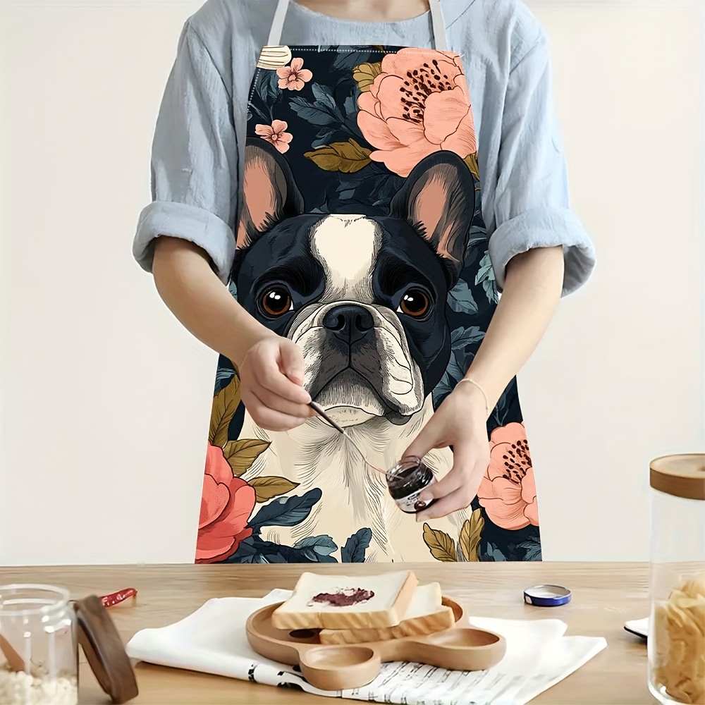 French Bulldog Floral Apron -  - Baking Kitchen Design Ideas 리뷰 및 가격