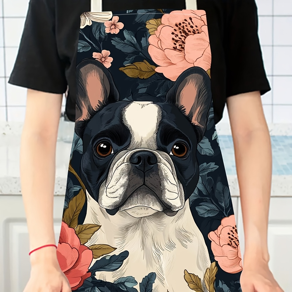 French Bulldog Floral Apron -  - Baking Kitchen Design Ideas 리뷰 및 가격