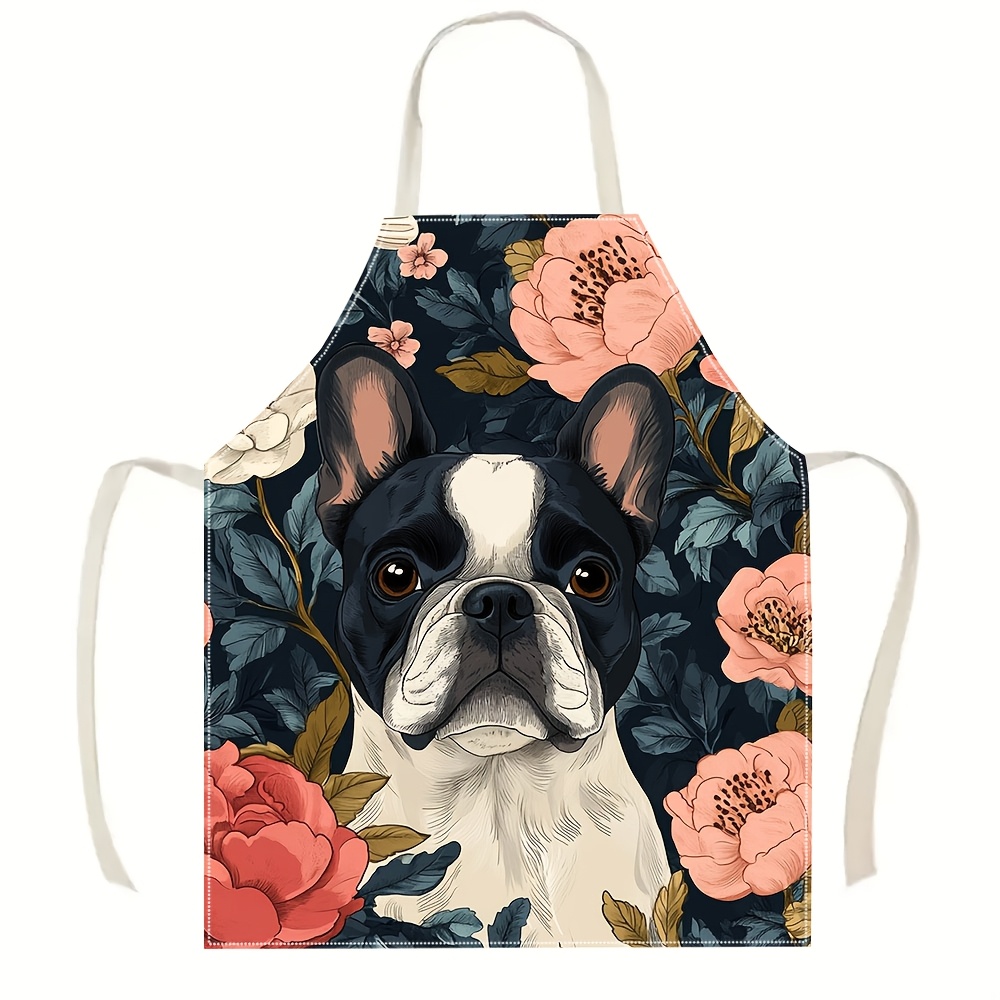 French Bulldog Floral Apron -  - Baking Kitchen Design Ideas 리뷰 및 가격