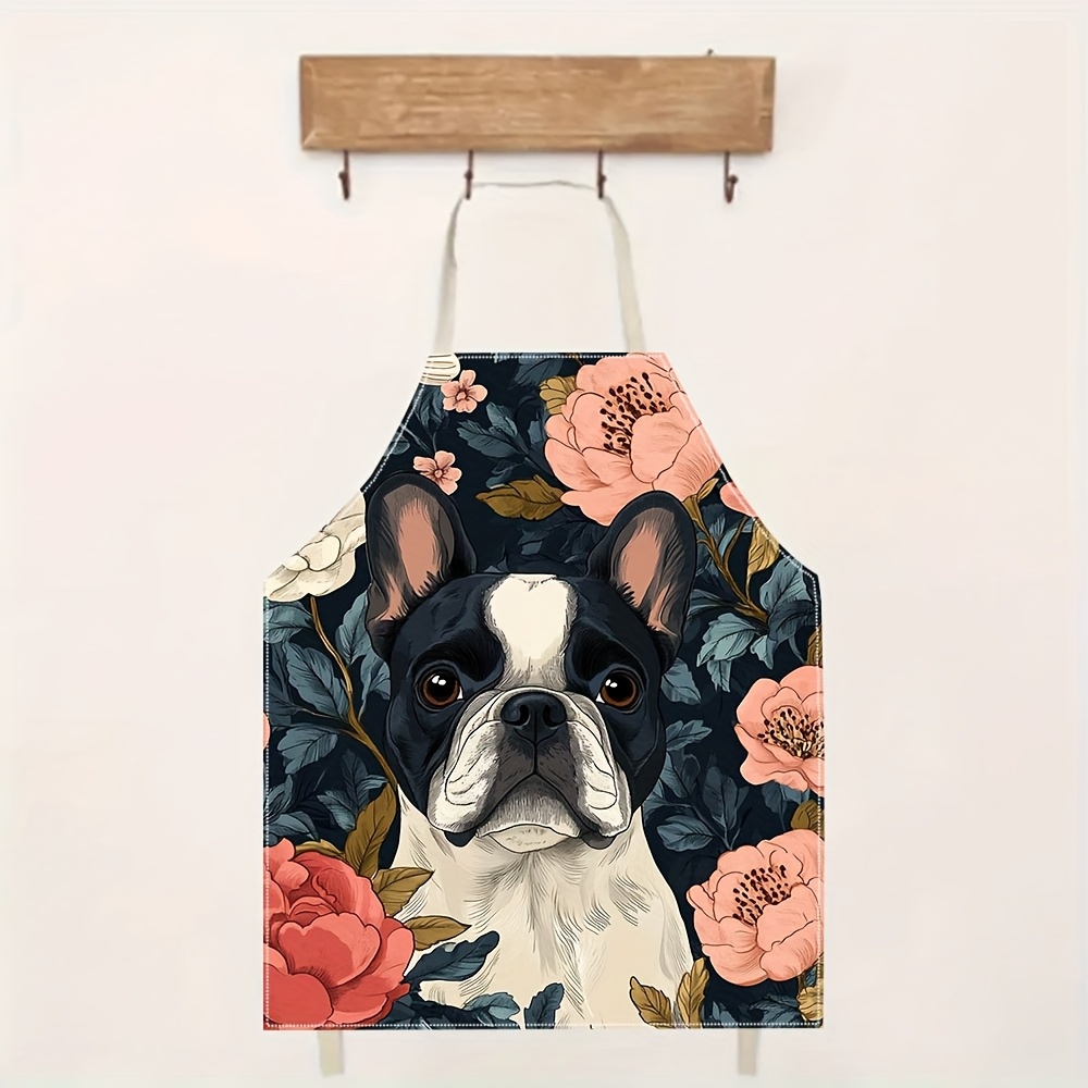 French Bulldog Floral Apron -  - Baking Kitchen Design Ideas 리뷰 및 가격
