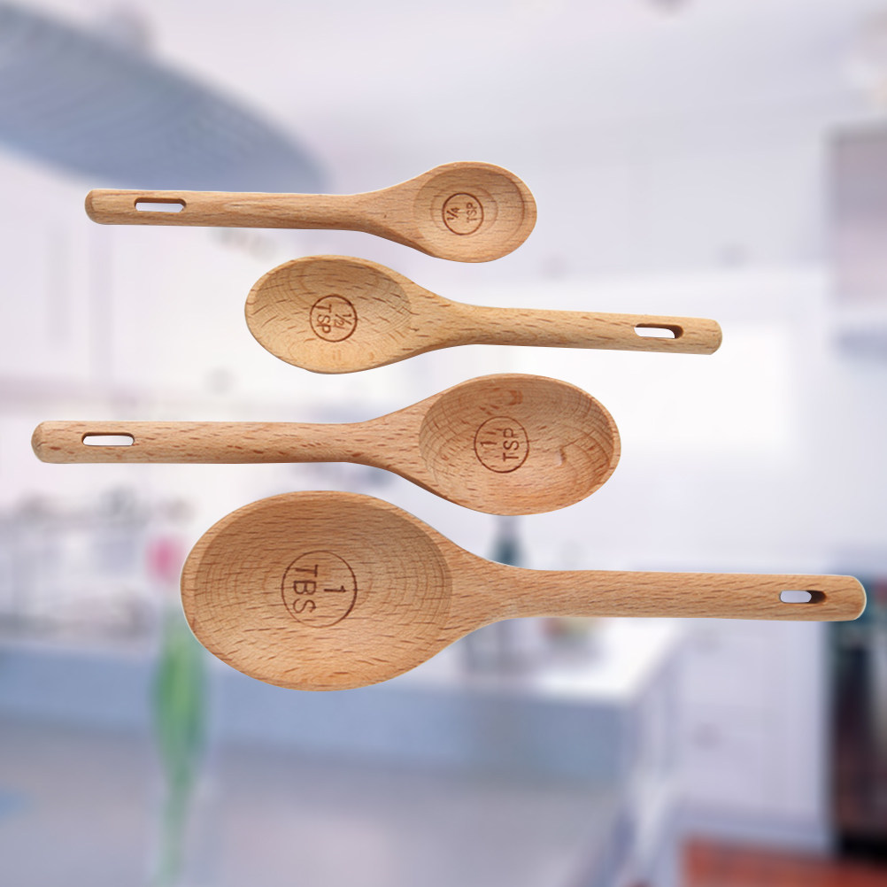 4Pcs Wooden Measuring Spoons S - Baking (Kitchen Ingredient) 리뷰 및 가격