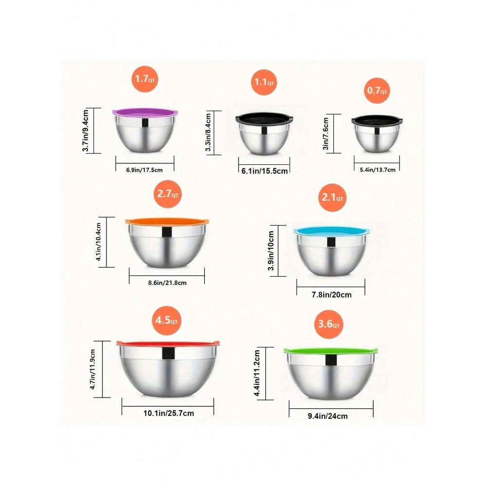 7 Piece Mixing Bowls With Lids - Kitchen Baking Bowls 리뷰 및 가격