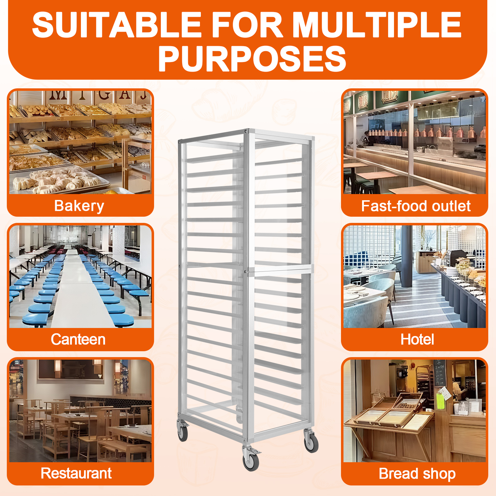 18 Tiers Sheet Pan Rack with W - Kitchen Baking Cart 리뷰 및 가격