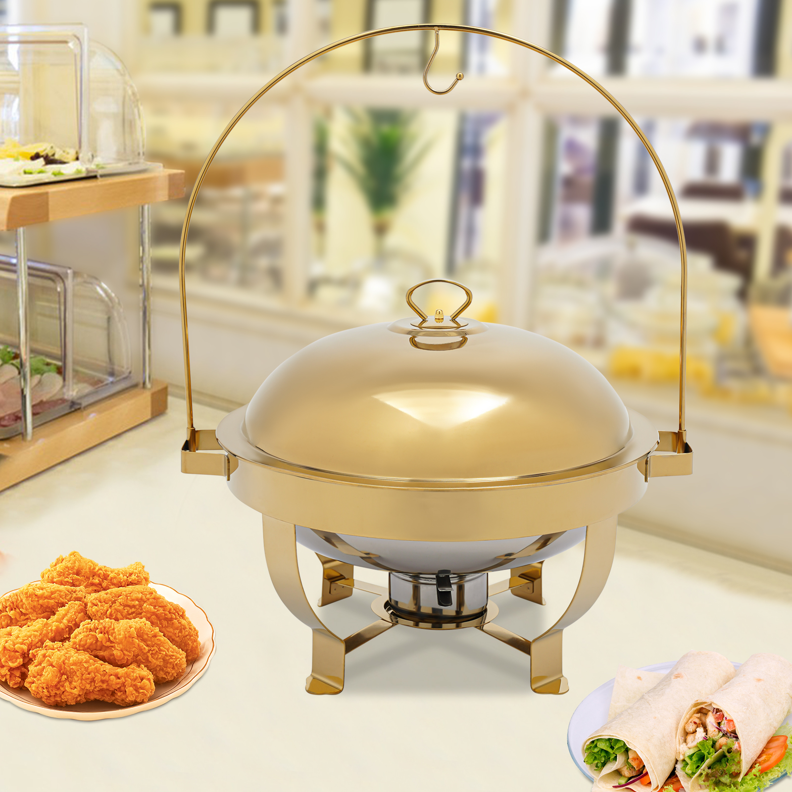 8L Gold Chafing Dish Buffet Se - Kitchen Baking Utensil Set 리뷰 및 가격