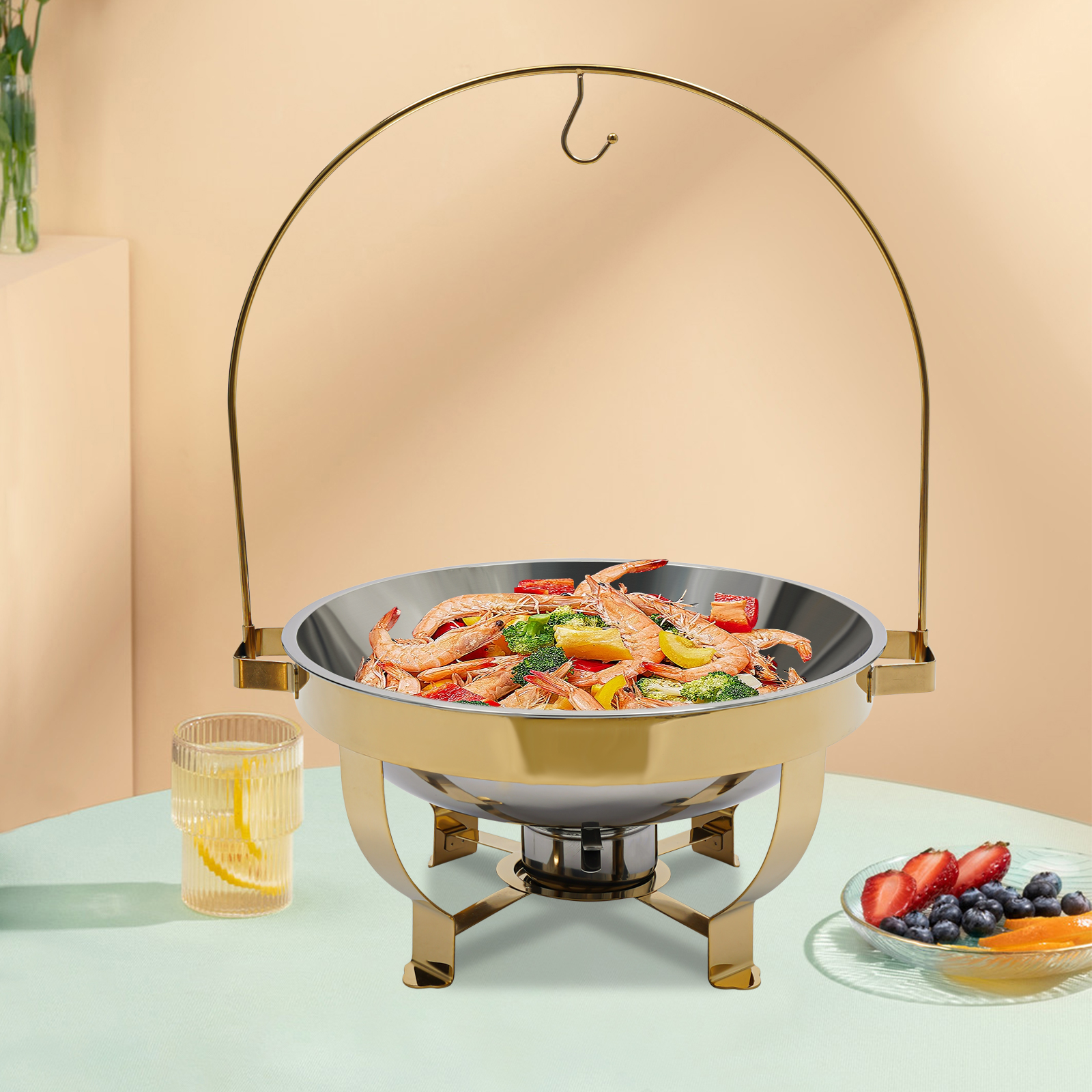 8L Gold Chafing Dish Buffet Se - Kitchen Baking Utensil Set 리뷰 및 가격