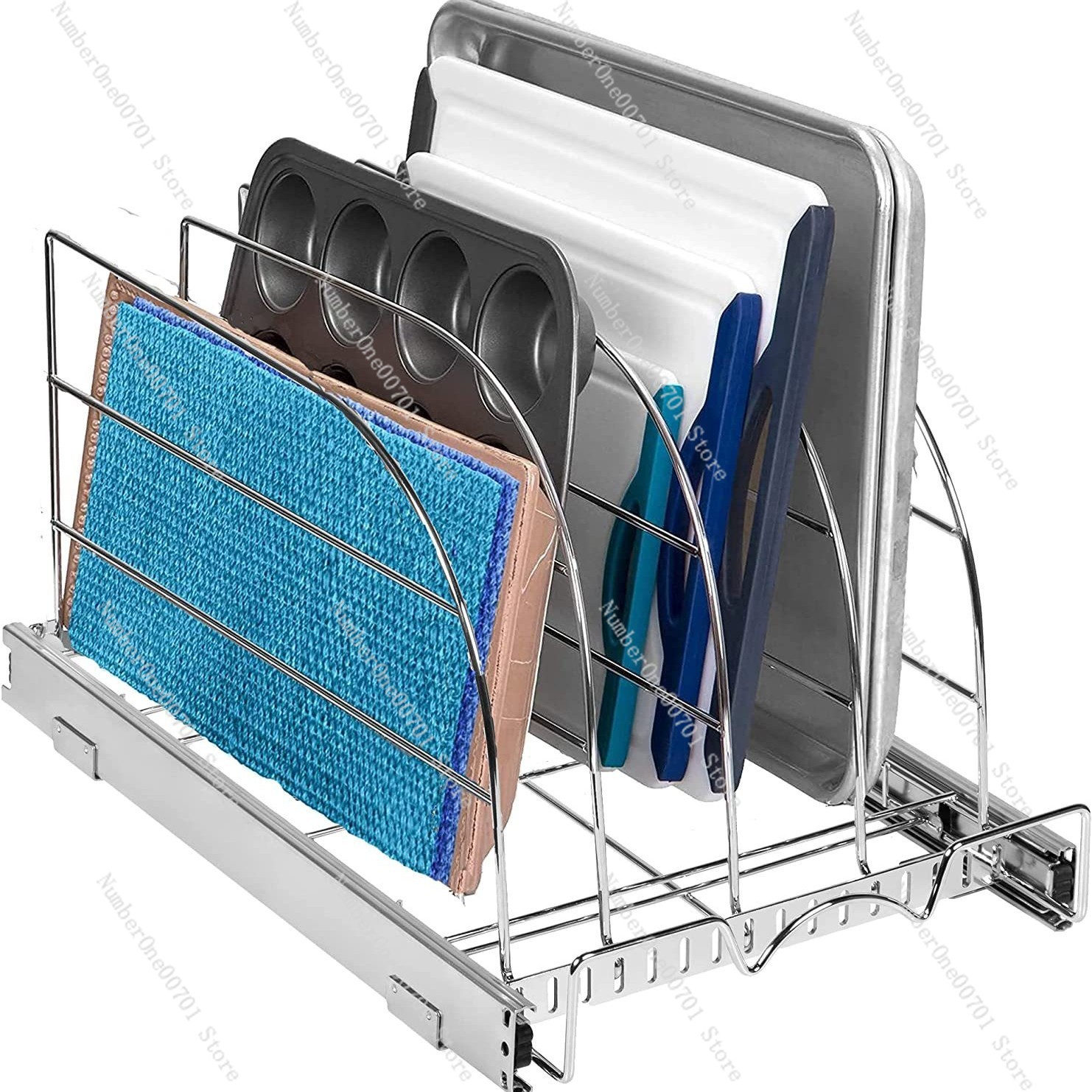 Slide-Out Kitchen Cabinet Orga - Kitchen Cabinet Baking Sheet Organizer 리뷰 및 가격