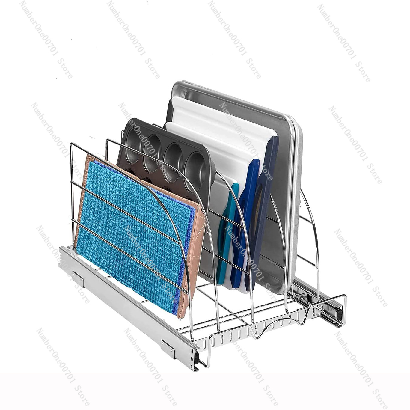 Slide-Out Kitchen Cabinet Orga - Kitchen Cabinet Baking Sheet Organizer 리뷰 및 가격