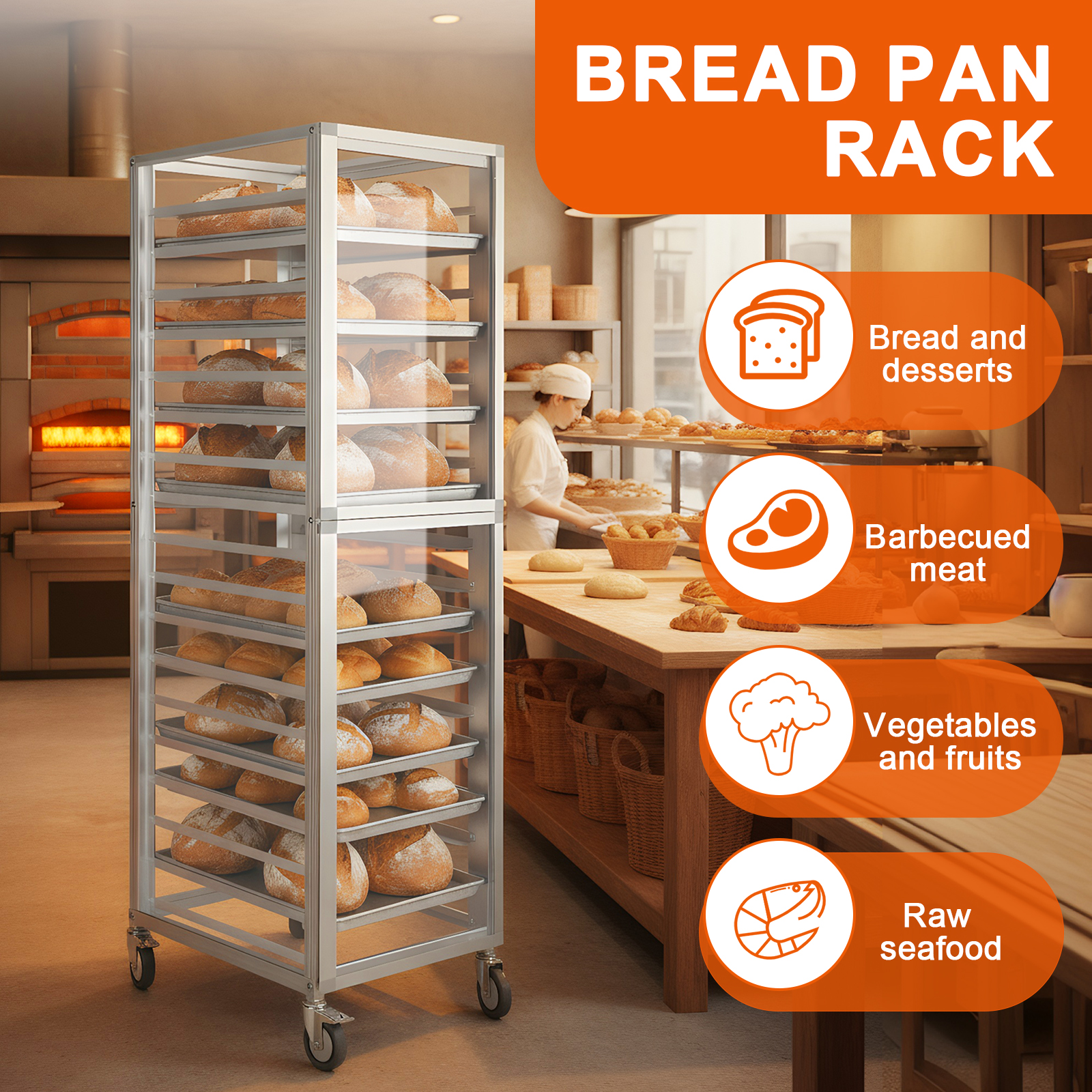 18 Tiers Bun Rack with Wheels  - Kitchen Baking Cart 리뷰 및 가격