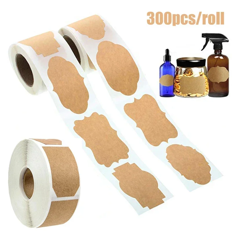 300Pcs Kraft Sticker Handwritt - Kitchen.Baking Labels 리뷰 및 가격