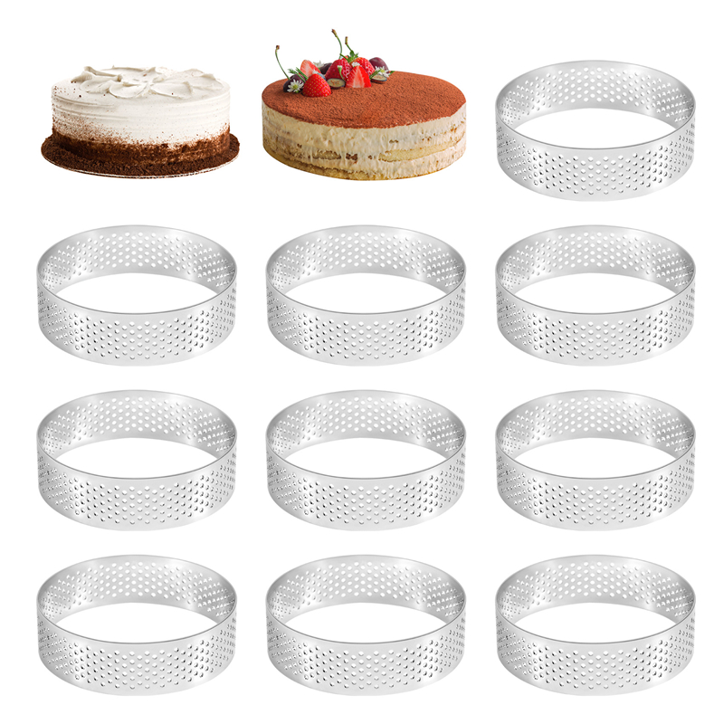 10Pcs Circular Tart Rings with - Kitchen Baking Cake 리뷰 및 가격