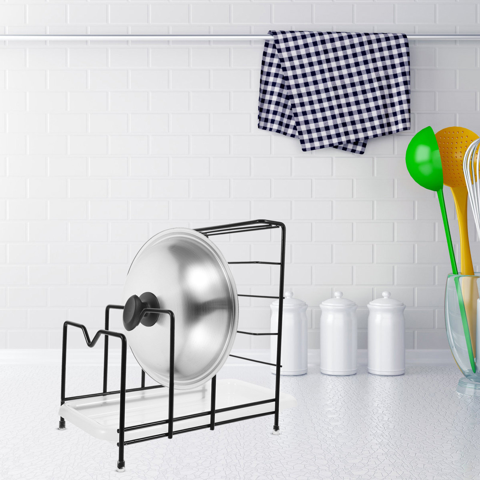 Pot Lid Rack Cutting Board Org - Kitchen Baking Tray Rack 리뷰 및 가격