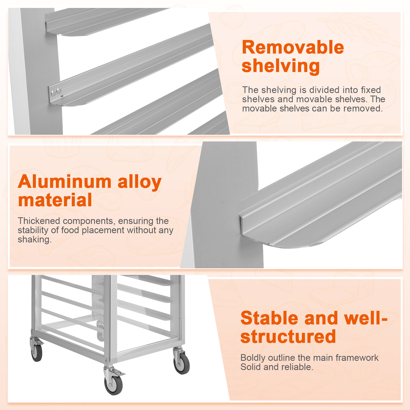 18 Tiers Rolling Bakers Rack w - Kitchen Baking Cart 리뷰 및 가격
