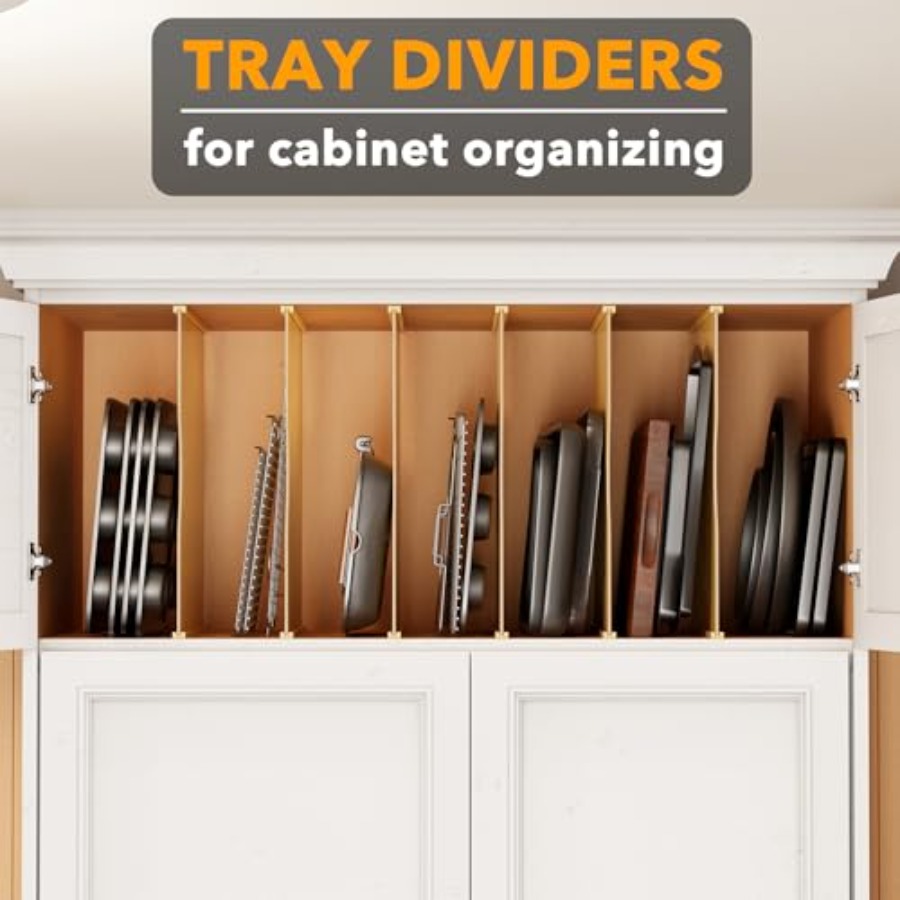 6 Pack Tray Dividers for Cabin - Kitchen Cabinet Baking Sheet Organizer 리뷰 및 가격