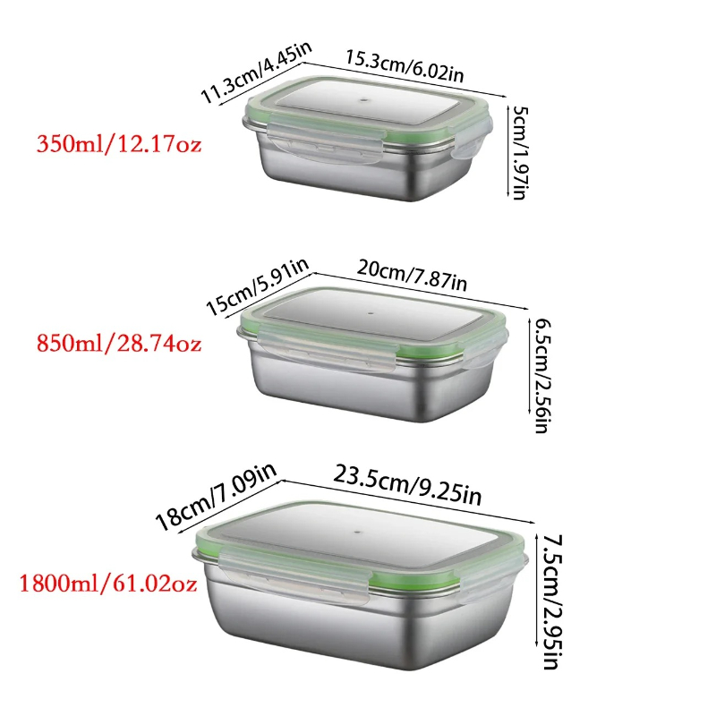 304 Stainless Steel Lunch Box  - Kitchen Baking Tins 리뷰 및 가격