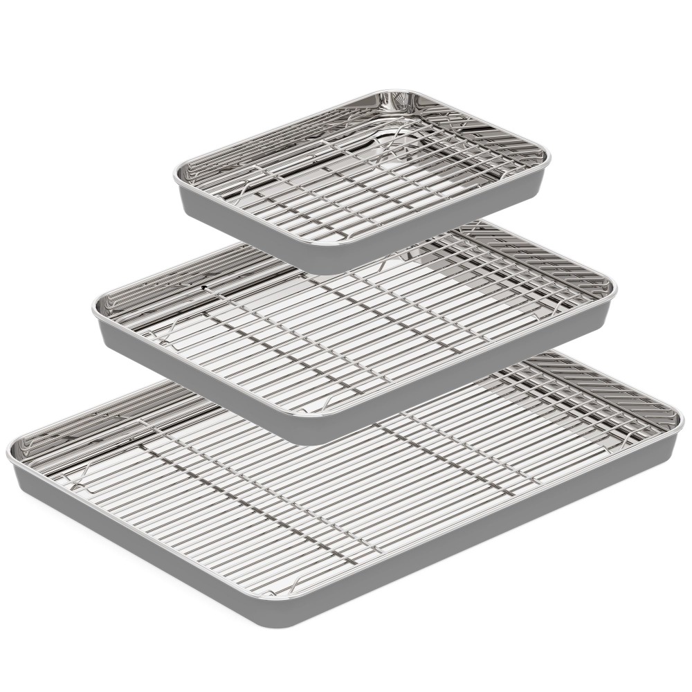 Stainless Steel Baking Sheet w - Kitchen Baking Tray Rack 리뷰 및 가격