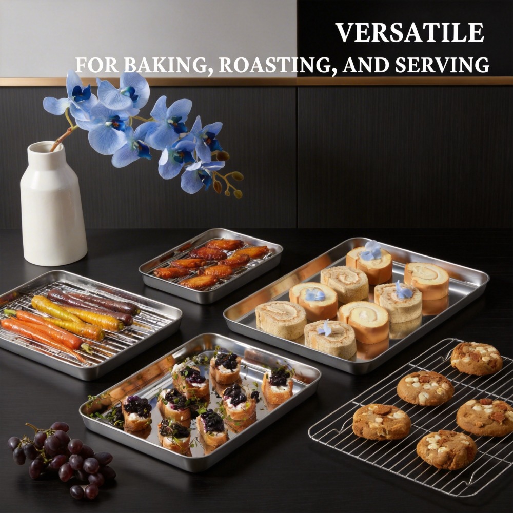 Stainless Steel Baking Sheet w - Kitchen Baking Tray Rack 리뷰 및 가격