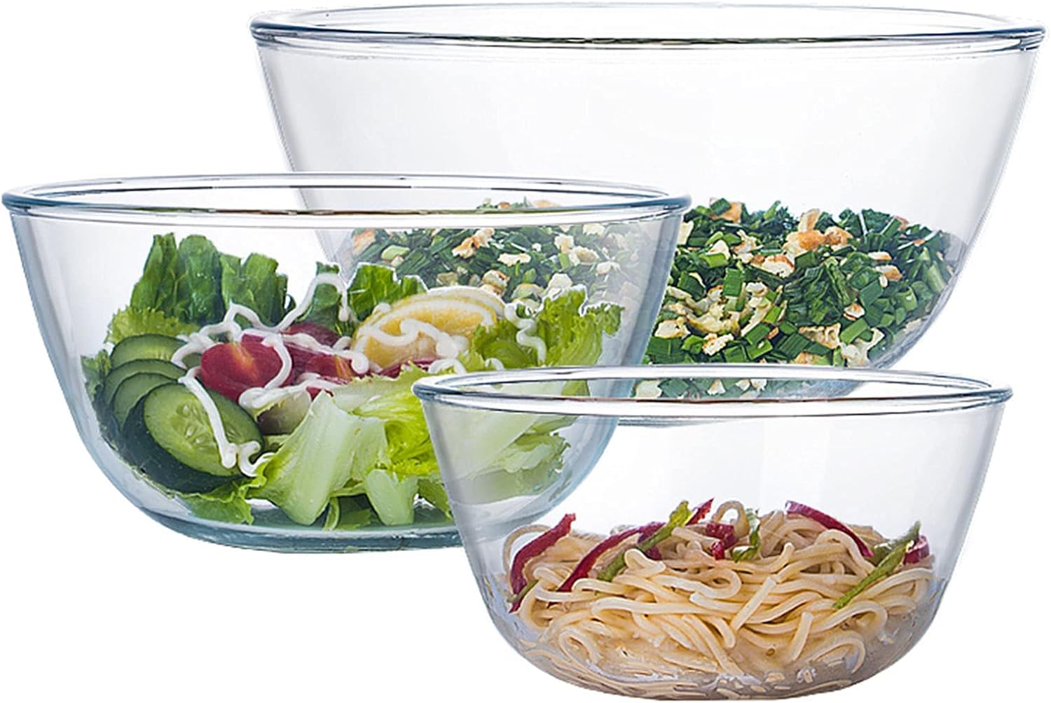 Glass Mixing Bowl Set of 3 for - Kitchen Baking Bowls 리뷰 및 가격
