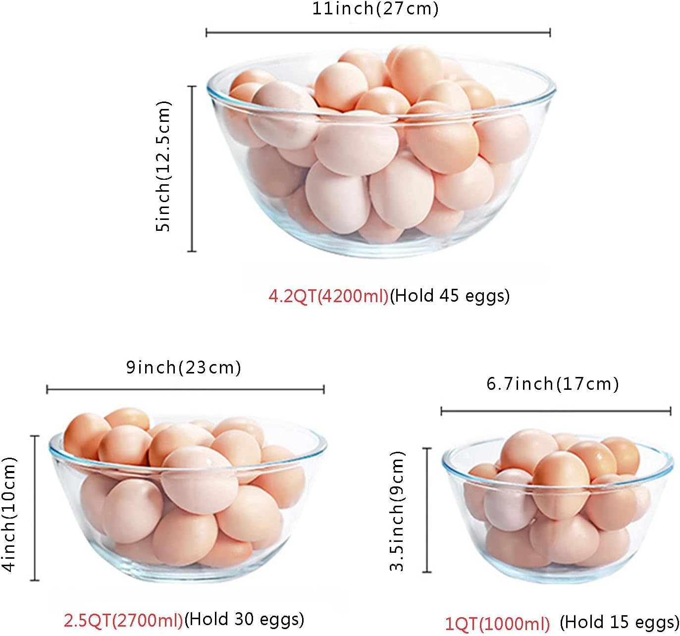 Glass Mixing Bowl Set of 3 for - Kitchen Baking Bowls 리뷰 및 가격