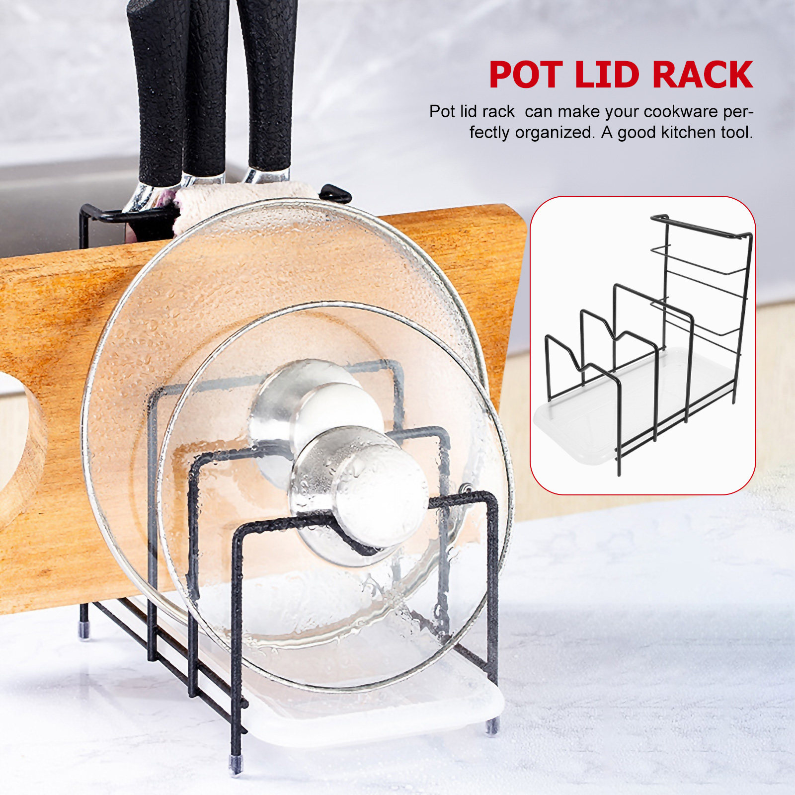 Pot Lid Organizer Rack Cutting - Kitchen Cabinet Baking Sheet Organizer 리뷰 및 가격