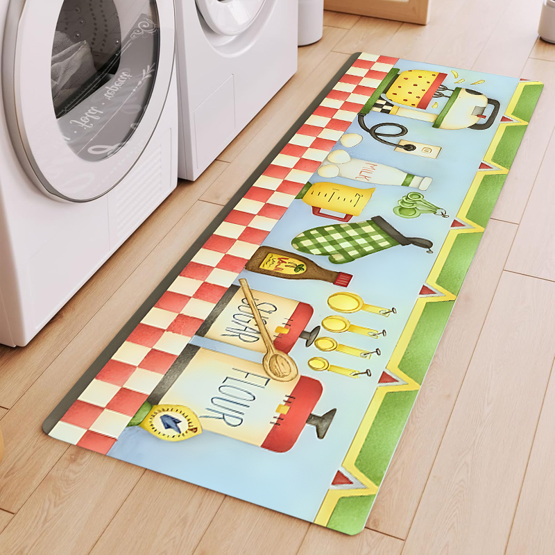 Red Check Border Cartoon Bakin - Kitchen Living Baking Mats 리뷰 및 가격