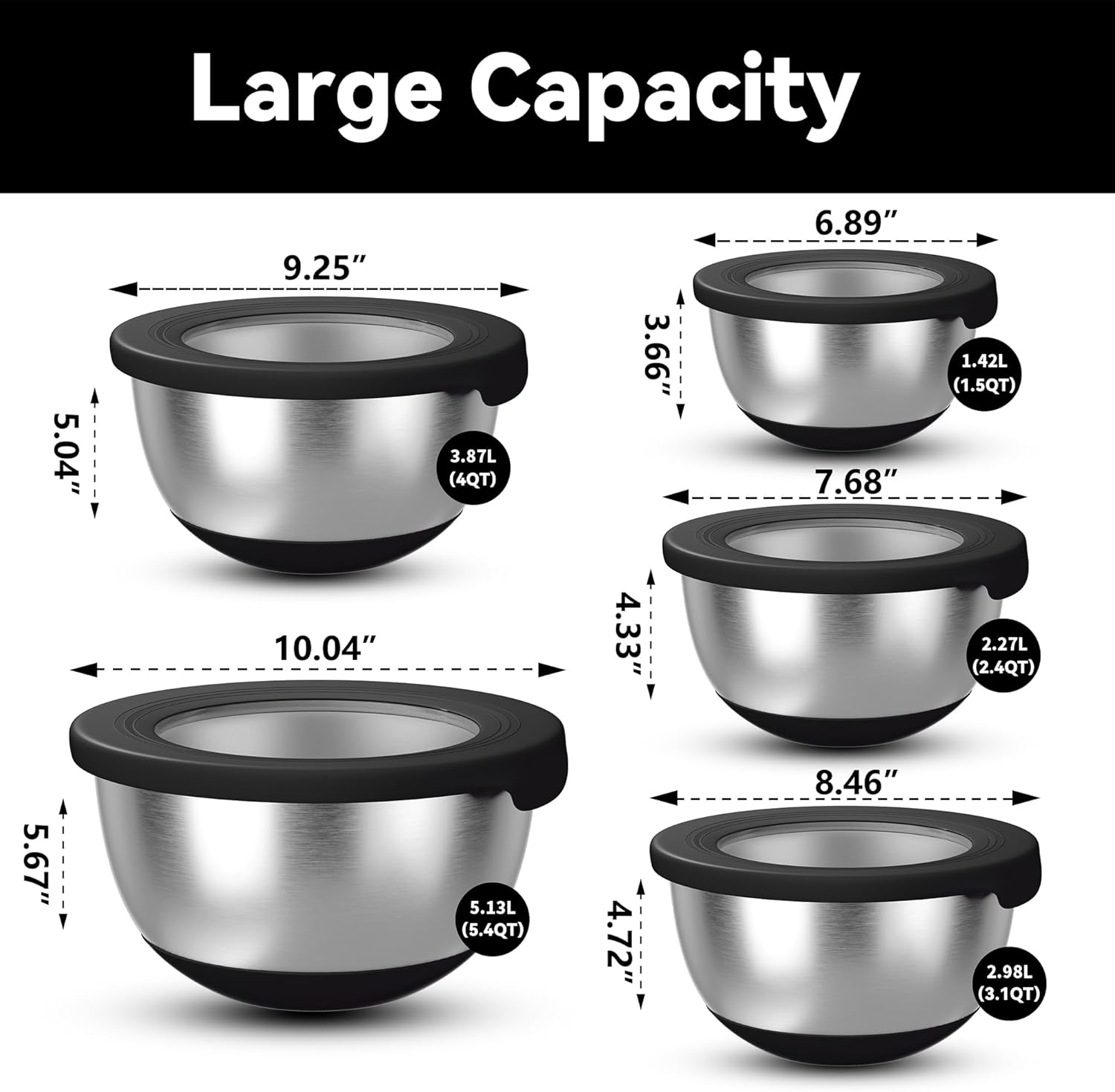 Stainless Steel Mixing Bowls w - Kitchen Baking Bowls 리뷰 및 가격