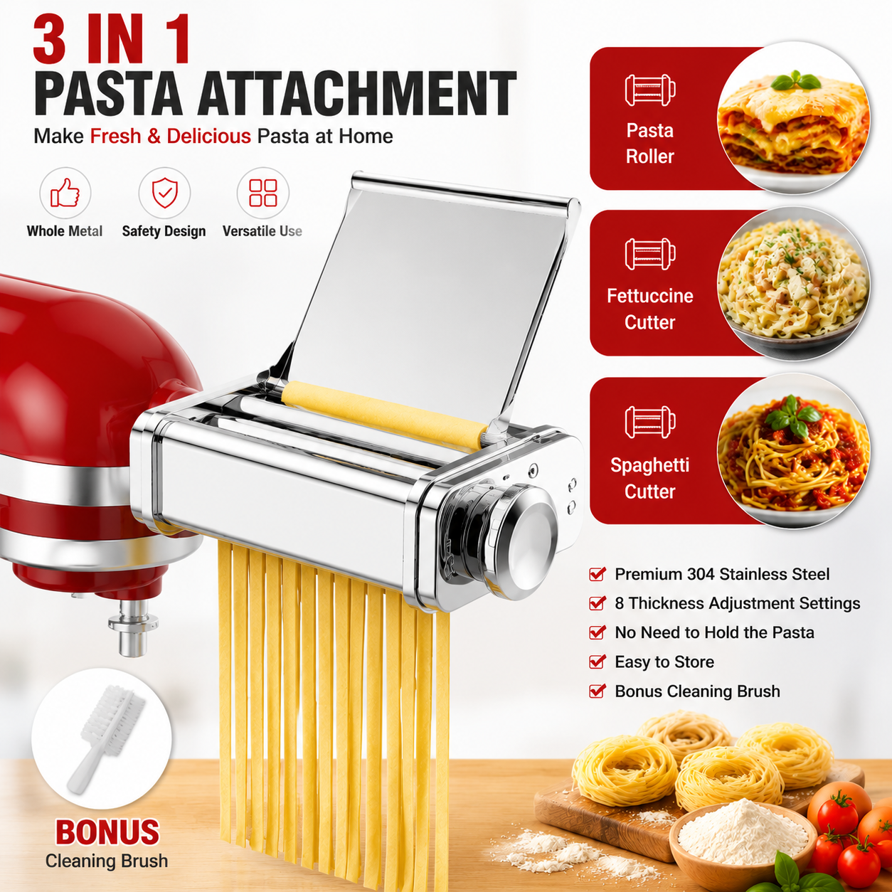 Gvode 3 in 1 Pasta Attachment  - Kitchenaid Baking Set 리뷰 및 가격