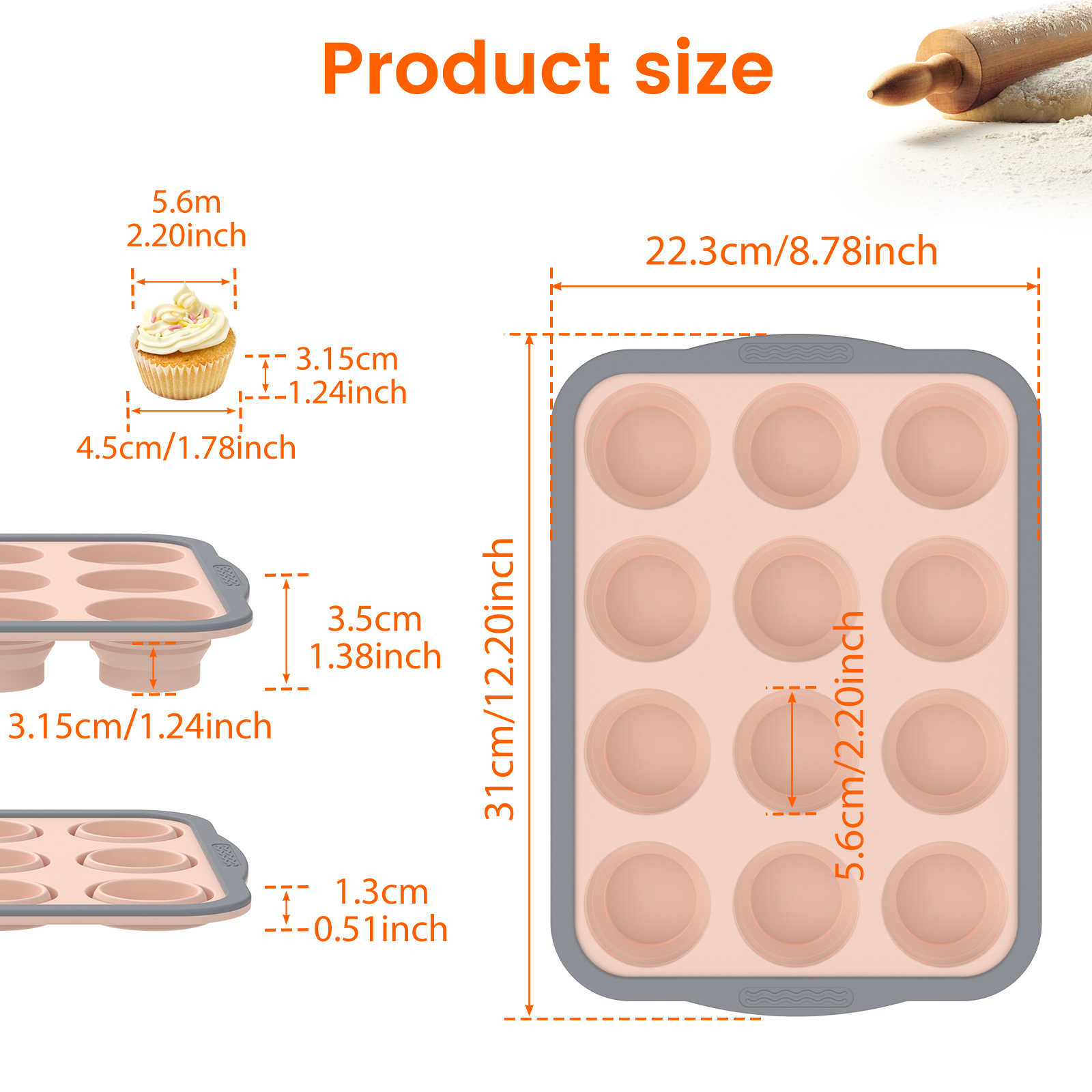 2/3Pcs Silicone Cake Mold 6/12 - Kitchen Baking Tins 리뷰 및 가격