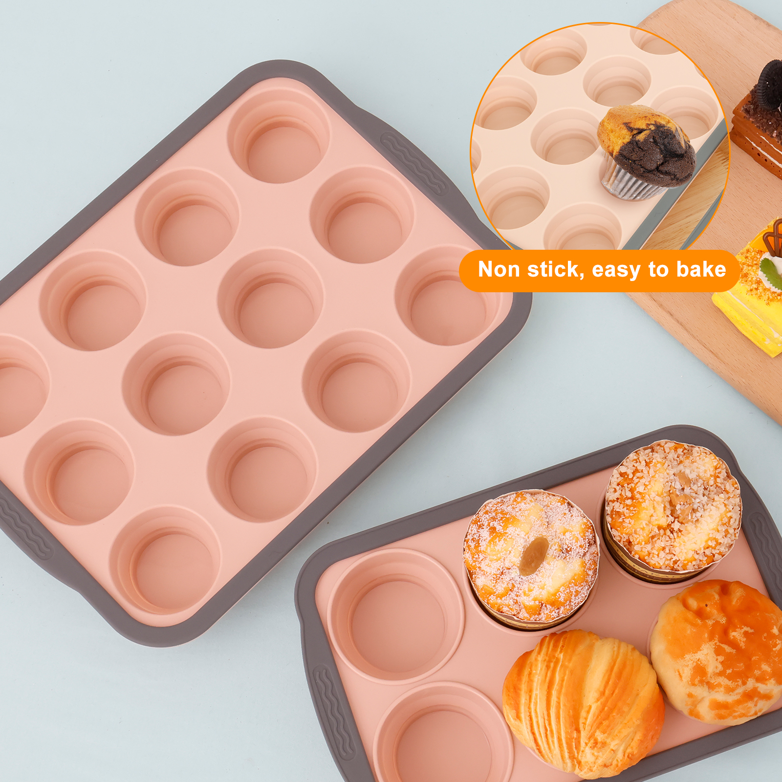 2/3Pcs Silicone Cake Mold 6/12 - Kitchen Baking Tins 리뷰 및 가격