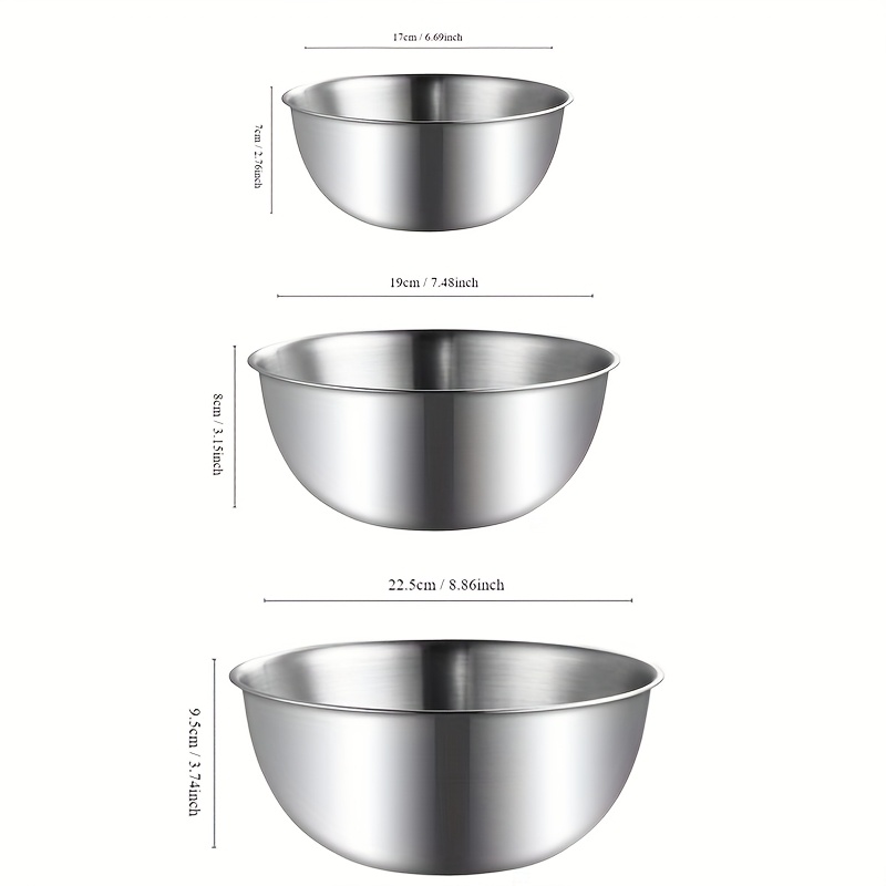 3pcs Stainless Steel Cooking M - Kitchen Baking Bowls 리뷰 및 가격