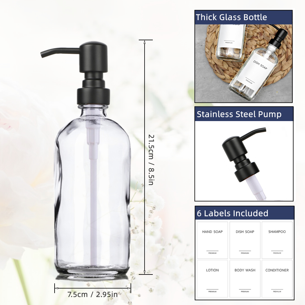 Clear Glass Soap Dispenser Set - Kitchen Baking Utensil Set 리뷰 및 가격