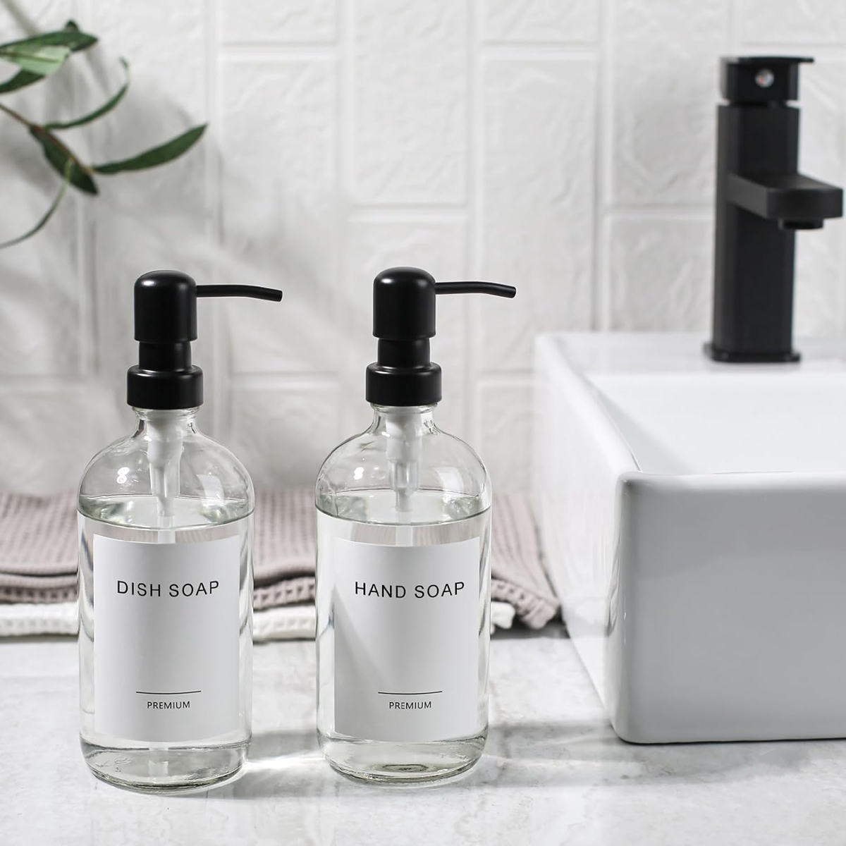 Clear Glass Soap Dispenser Set - Kitchen Baking Utensil Set 리뷰 및 가격