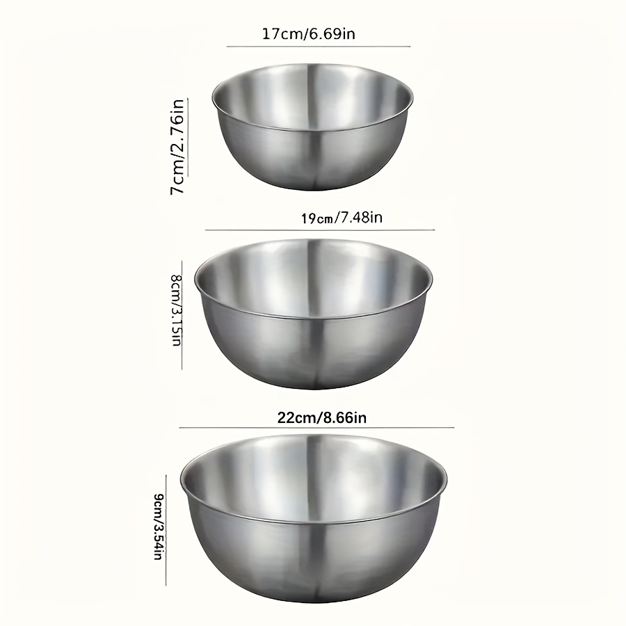 3pcs Stainless Steel Salad Bow - Kitchen Baking Bowls 리뷰 및 가격