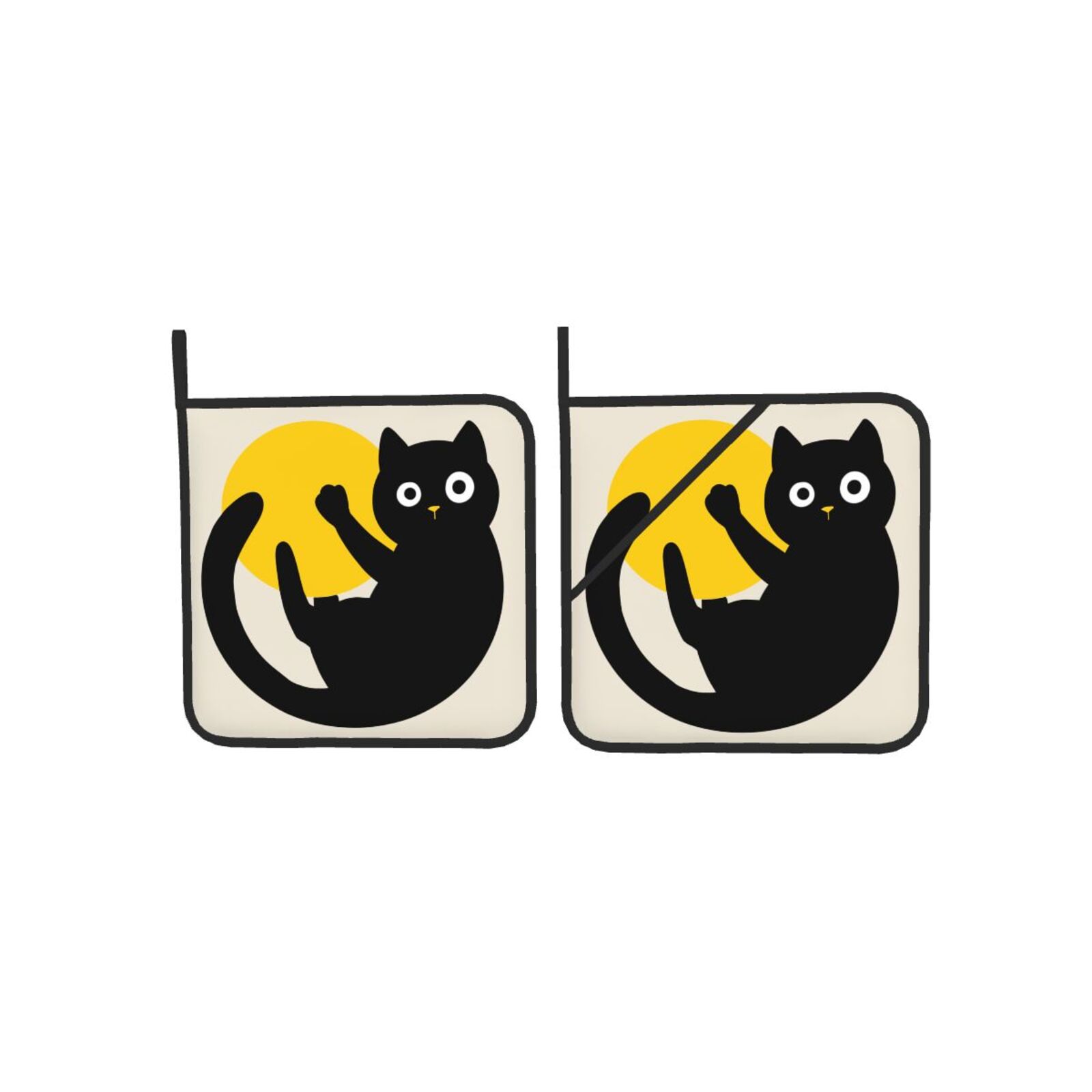 Cute Black Cat Pot Holders Set - Kitchen Baking Dishes 리뷰 및 가격