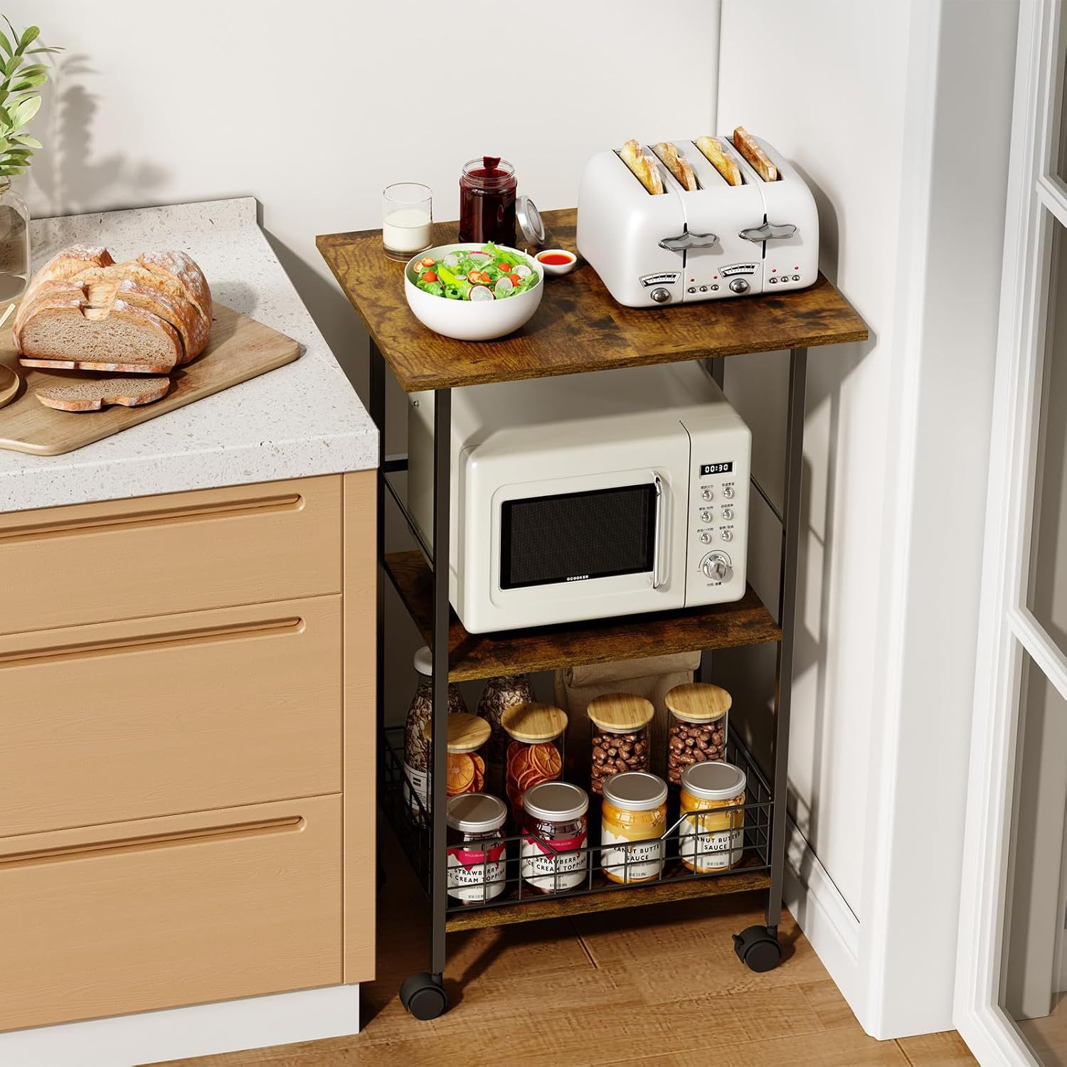 Three-layer roller kitchen rac - Kitchen Baking Station 리뷰 및 가격