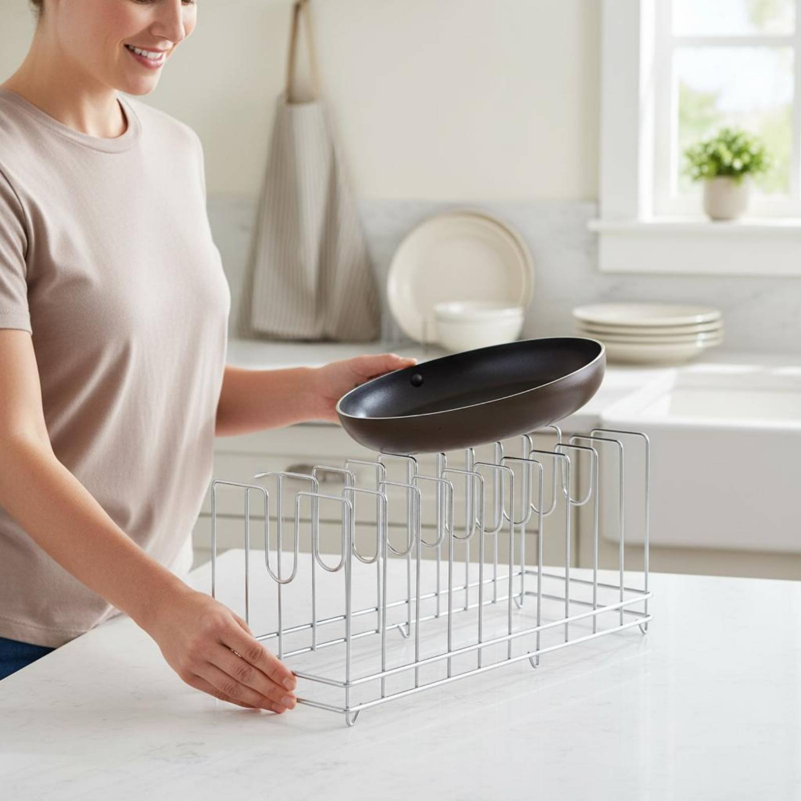 Pizza Pan Rack Space Saving Ba - Kitchen Baking Tray Rack 리뷰 및 가격