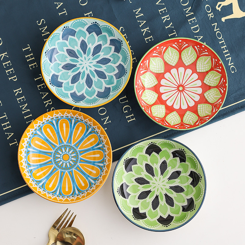 4pc Bohemian Ceramic Plate - S - Kitchen Baking Dishes 리뷰 및 가격